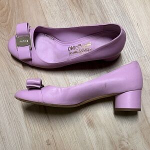 Salvatore Ferragamo Lavender Block Heels